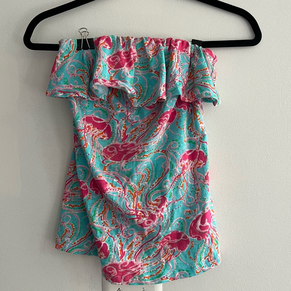 Lilly Pulitzer Jellyfish Cotton Strapless Top Size XS